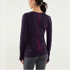 Lululemon Full Tilt Long Sleeve Hyper Stripe Plum